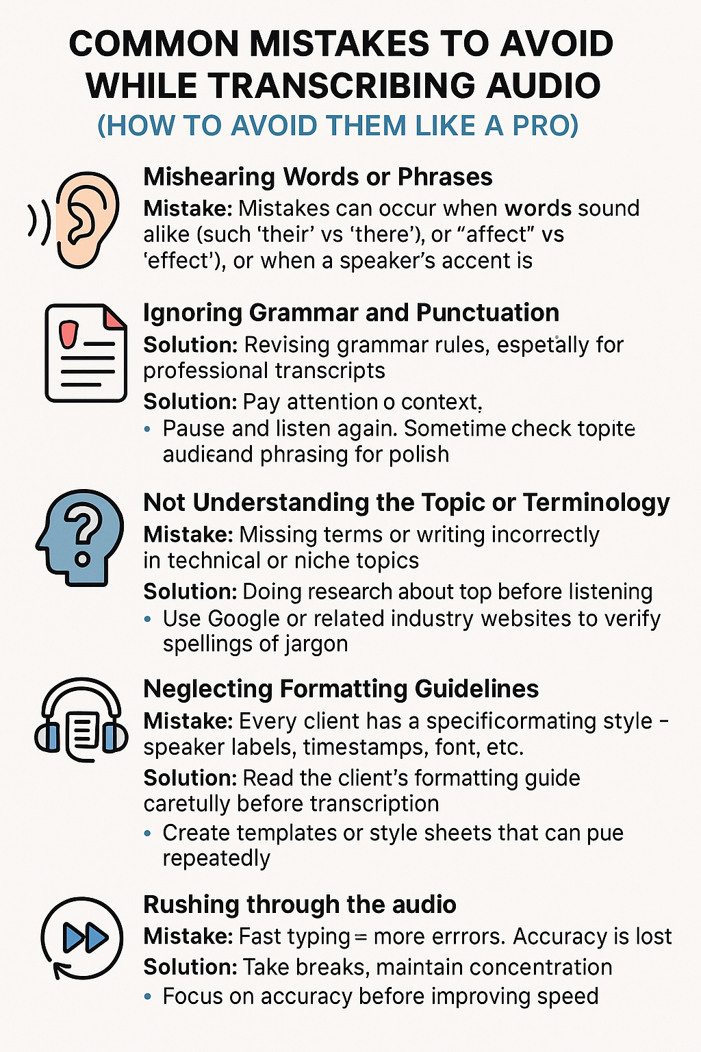 Common Mistakes to Avoid While Transcribing Audio