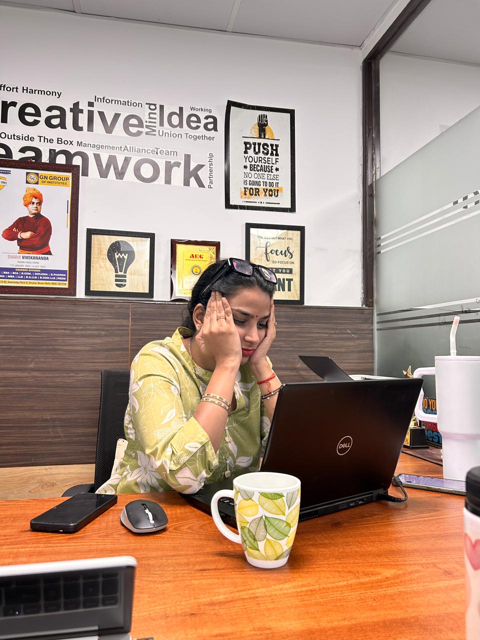 Frustrated professional working
