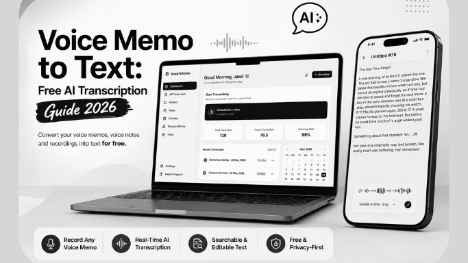Cover for Voice Memo to Text: Free AI Transcription Guide 2026